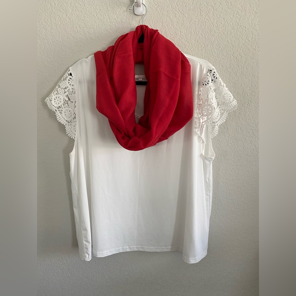 Red Infinity Scarf - Lightweight & Stylish New